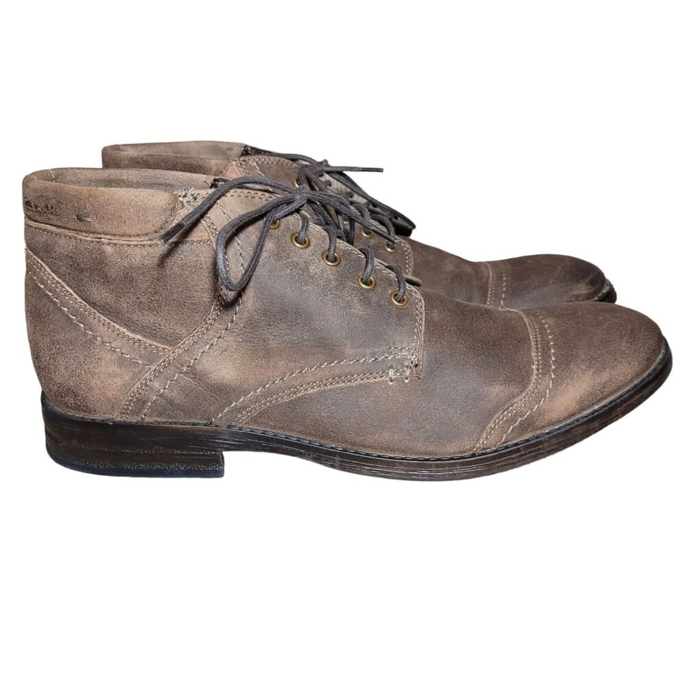Clark's Chukka Ankle Desert Boots Men's Size 13M Dark Brown Leather Preowned